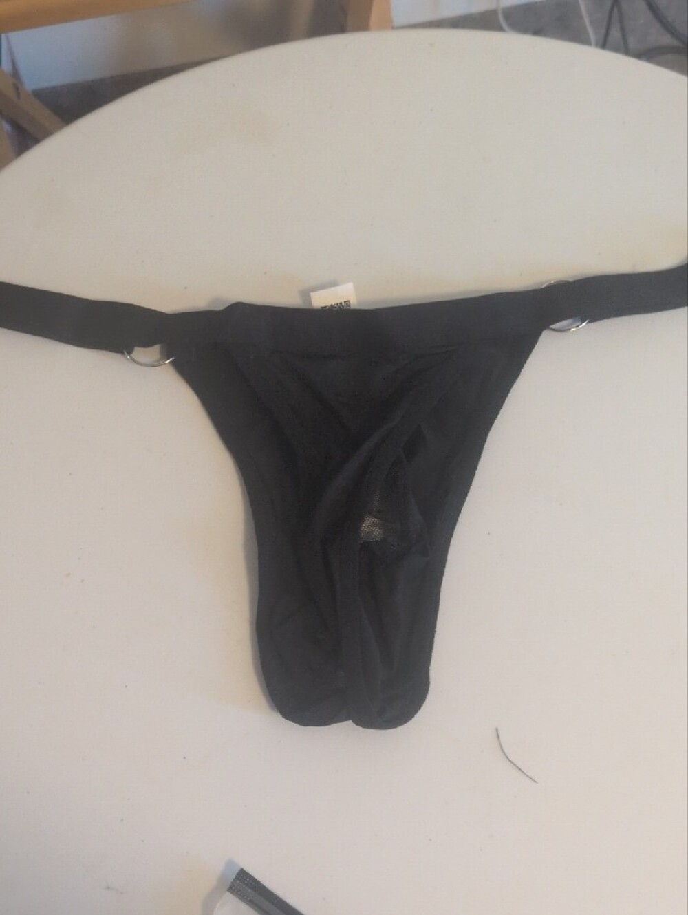Men's Black Minimal Bikini Brief with Side Ring Accents - Picture 3 of 3